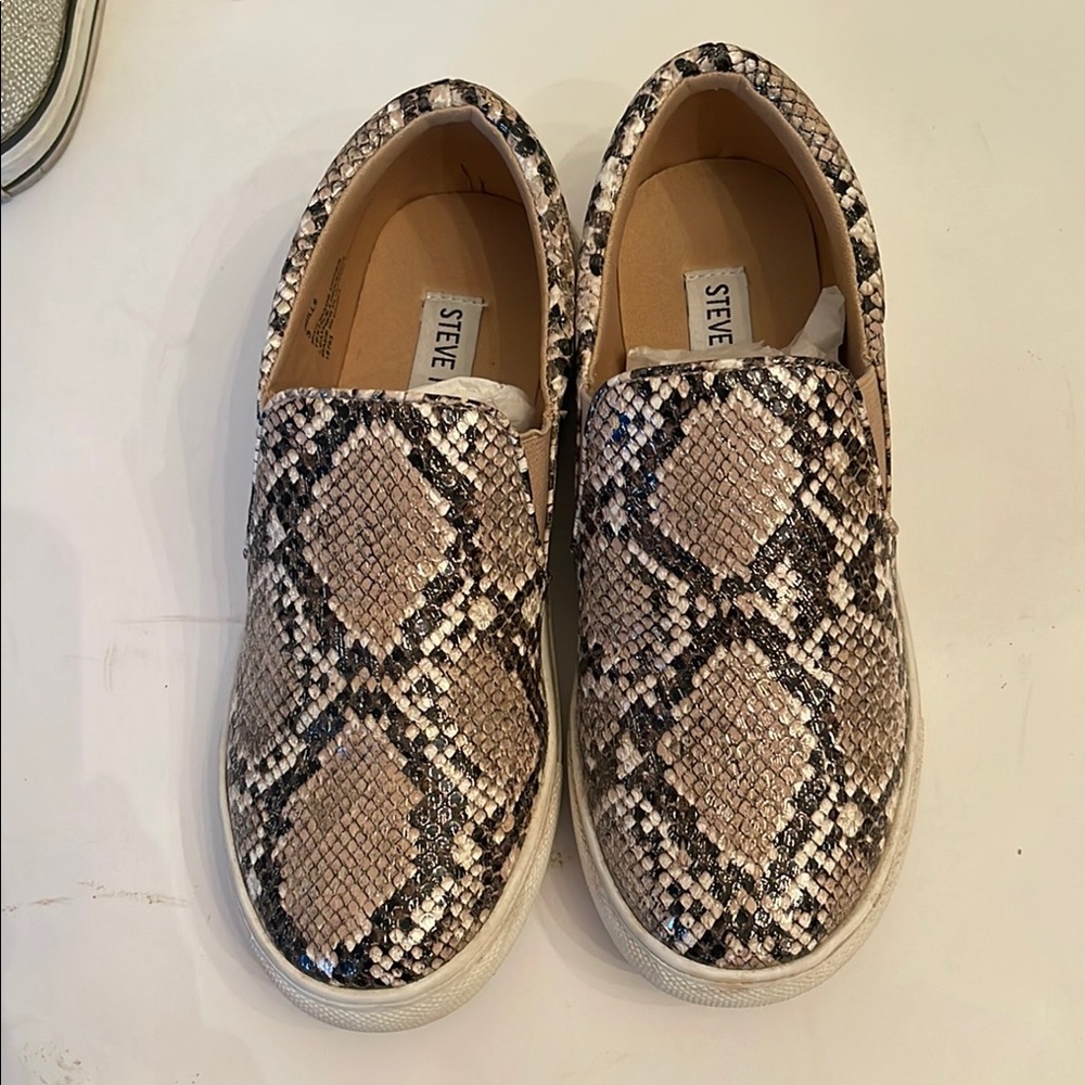 Steve Madden Brown and Black Sneakers with Snake Print